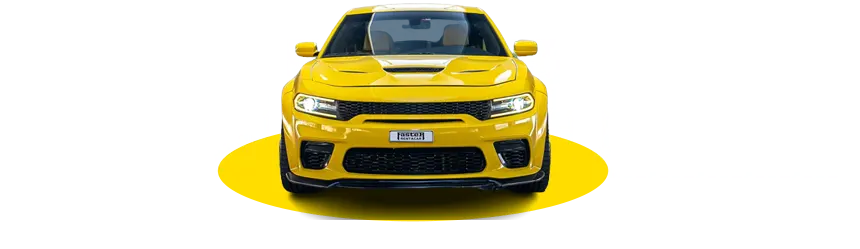 Dodge Charger Yellow Front View