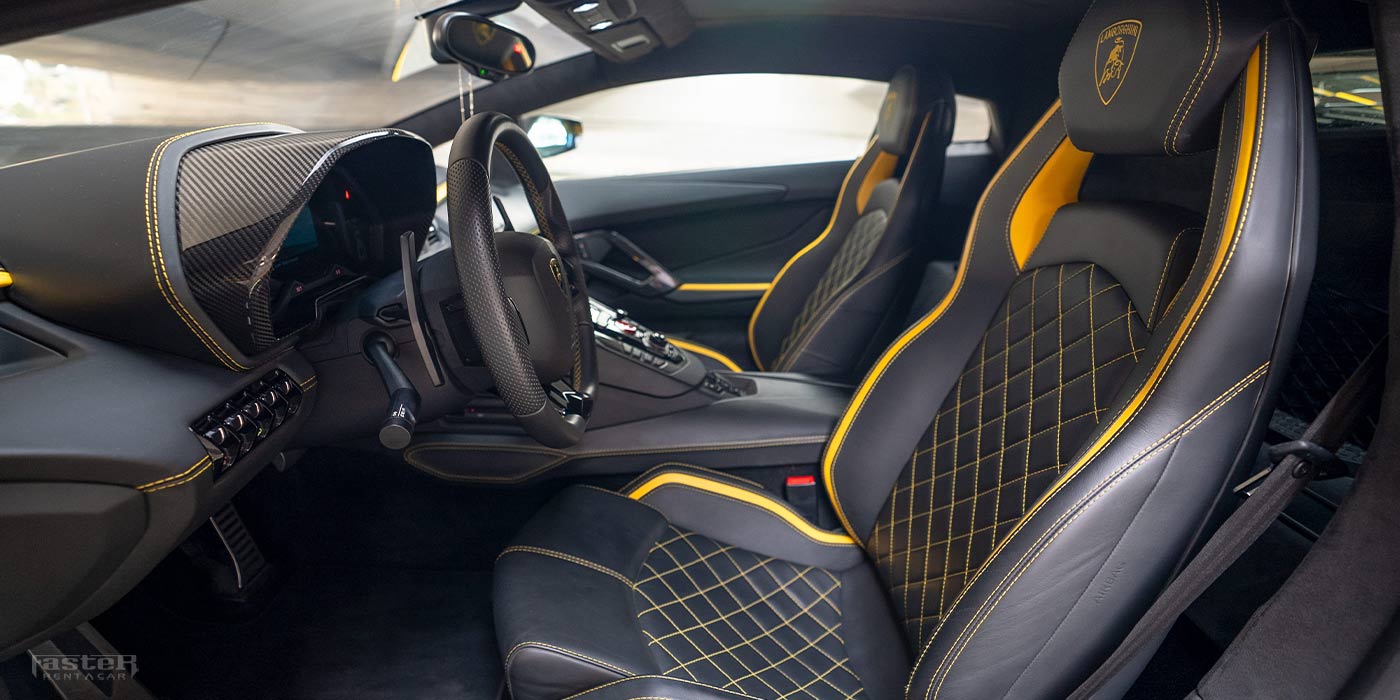 Lamborghini Aventador Yellow  inside 1