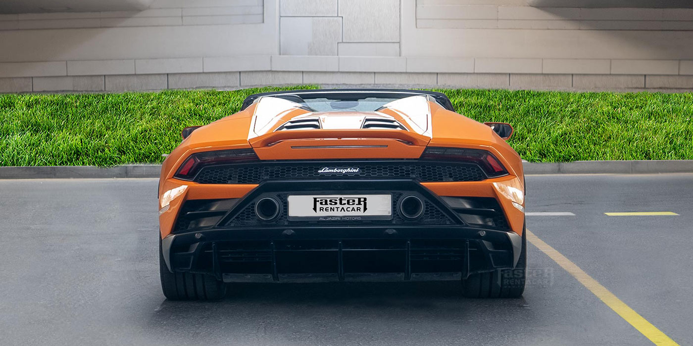 Lamborghini Evo Spyder - Orange back side view