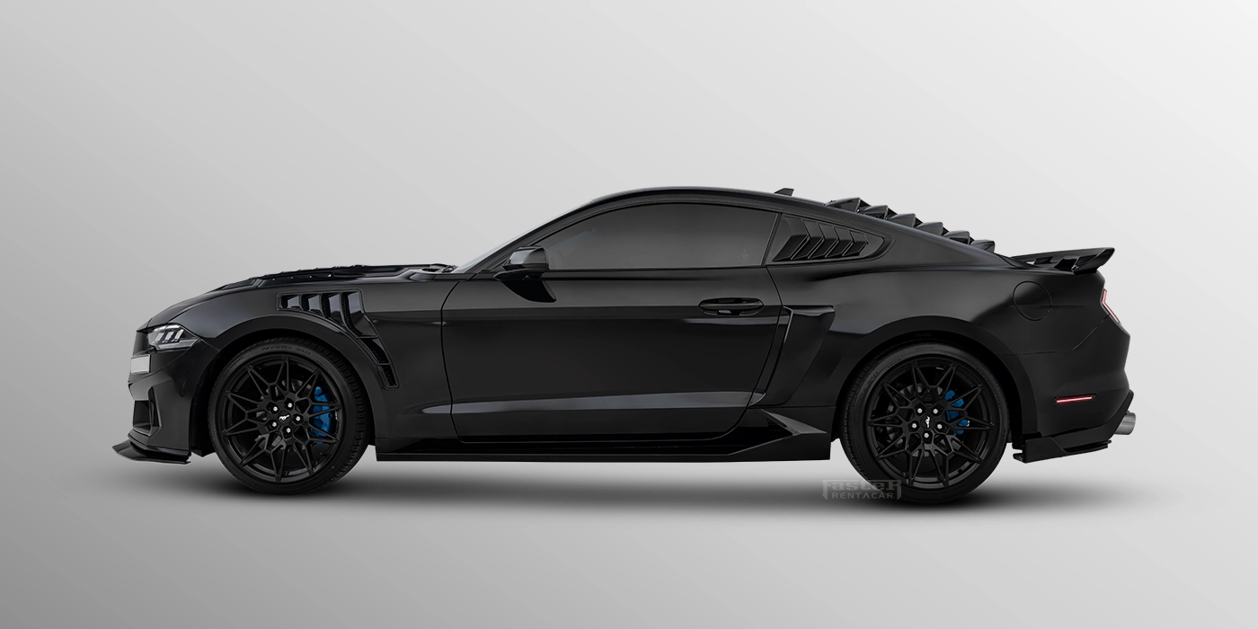 Ford Mustang Hire Black Side View