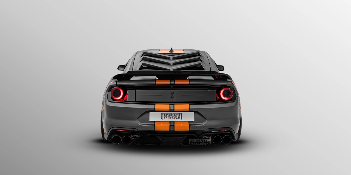 Ford Mustang Gray Orange Back View