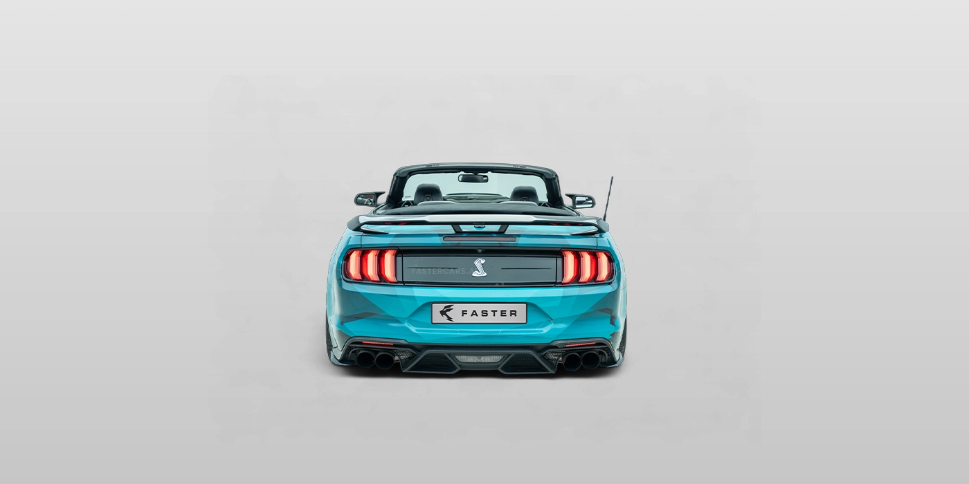 Ford Mustang blue white Back