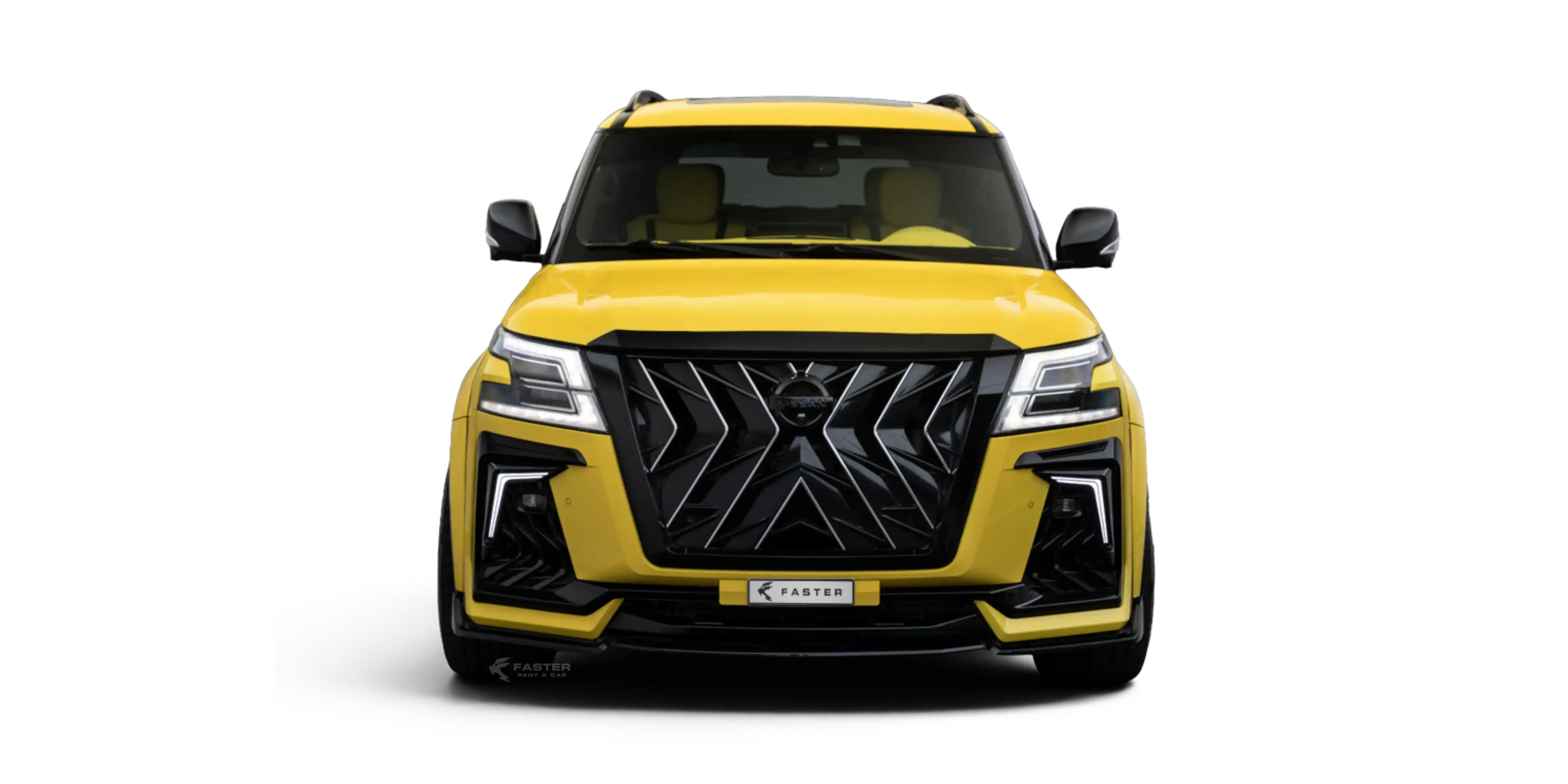 Infiniti QX80 Yellow and Black Modified Front View