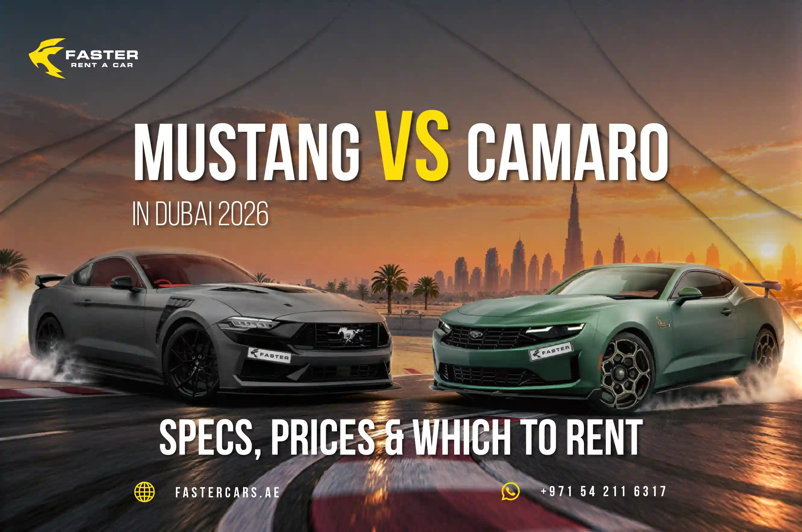 Camaro vs Mustang in Dubai